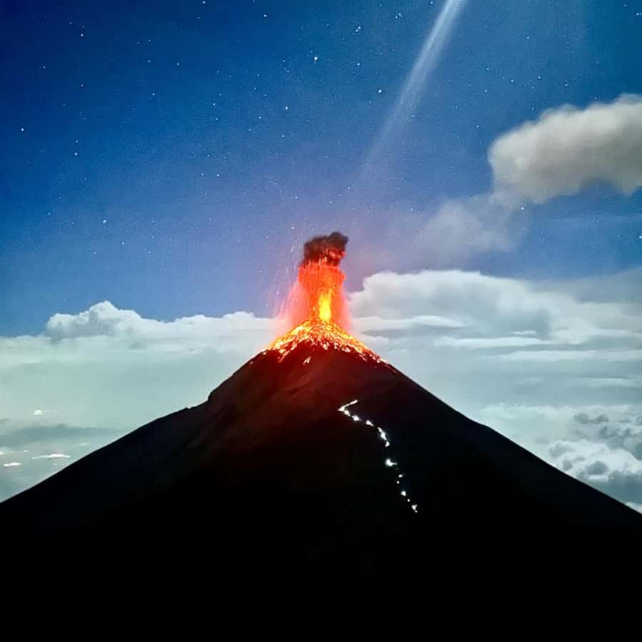 Antigua: 2-Day Acatenango Volcano Hike w/Local Guide & Meals - Base camp, campfire, and Fuego after dark