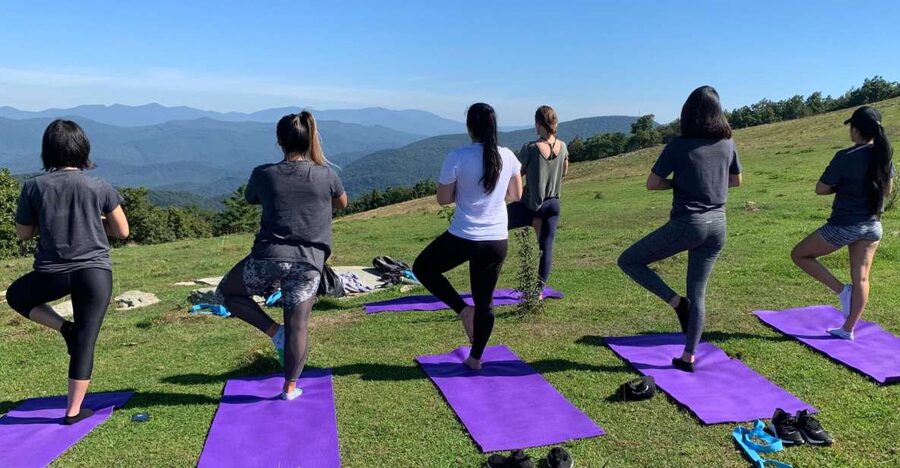 Asheville: Yoga on a Mountain Hike - Yoga with Blue Ridge views