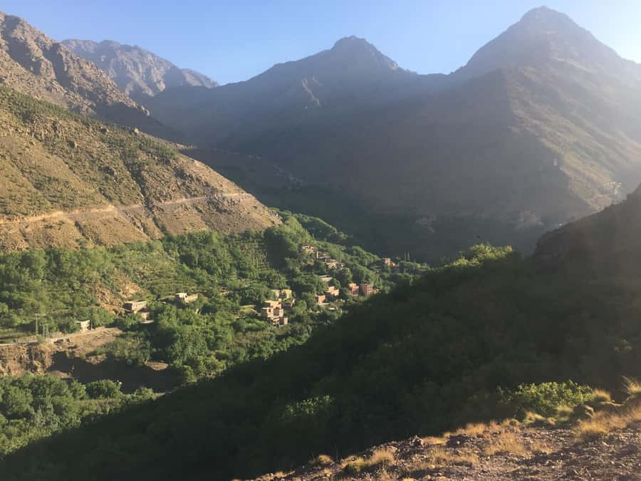 Atlas mountains hike with waterfalls & 3 valleys day trip - Walking toward Armed village
