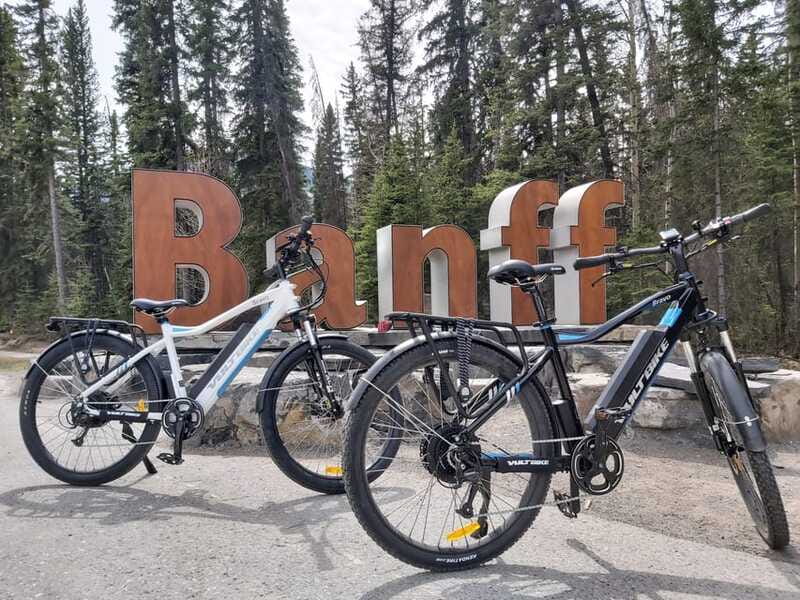 Banff: Bow River E-Bike Tour and Sundance Canyon Hike - Views toward three Banff peaks