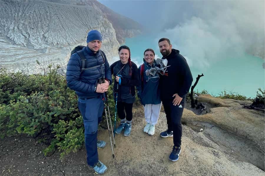 Banyuwangi: Mt. Ijen Sunrise Hike with Pickup & Health Check - Blue fire below the crater rim