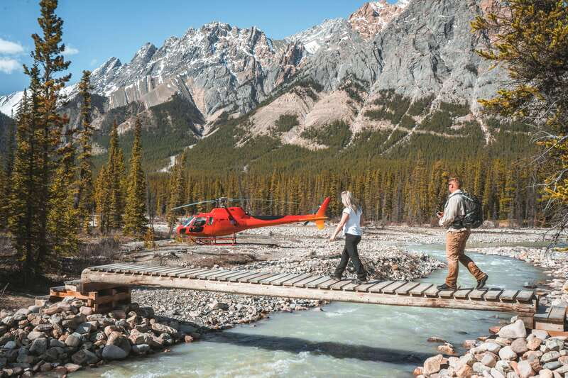 Canadian Rockies: Private Helicopter Tour and Hike for Two - The return flight over Abraham Lake