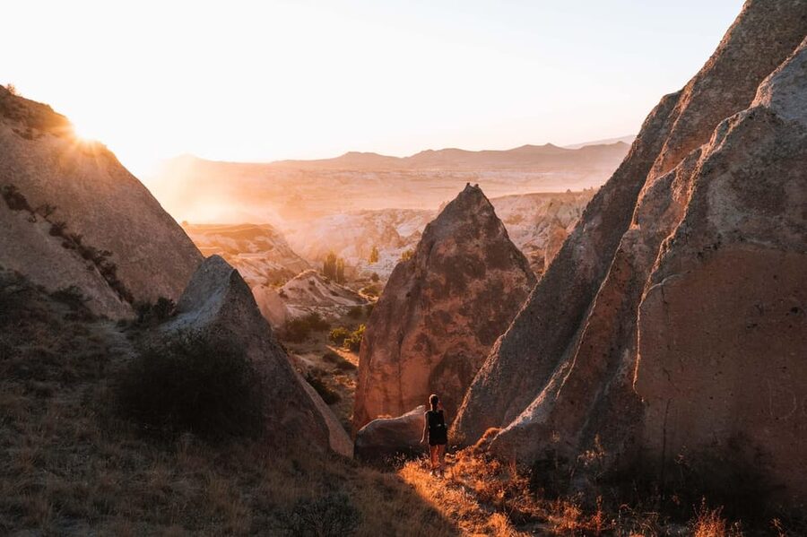 Cappadocia: Rose and Red Valley Hiking Tour - The trail through canyons, vineyards, and colored cliffs