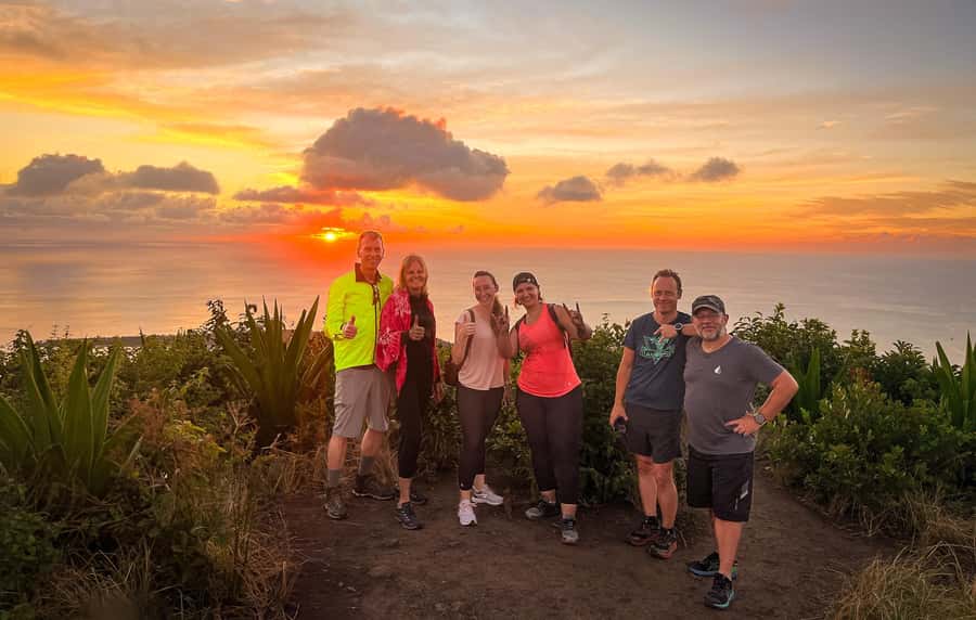 Chamarel: Sunset Mountain Hike - Reaching the summit at sunset