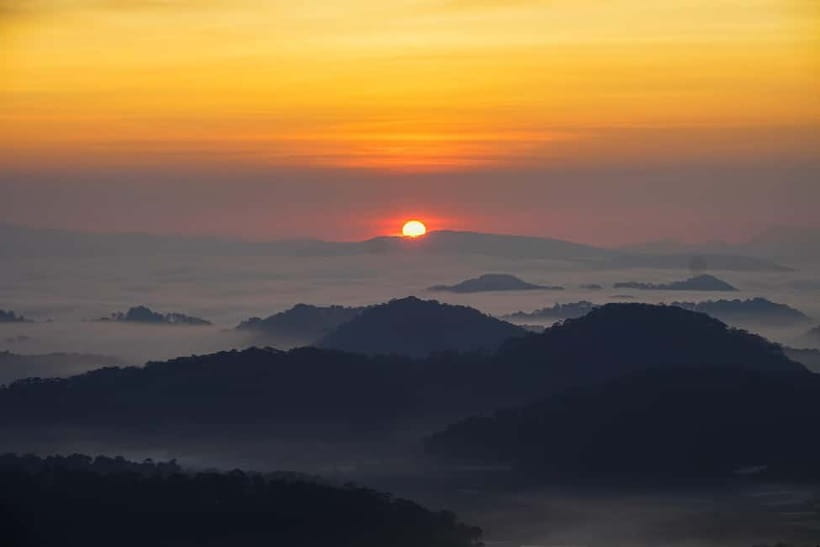 Dalat: Cloud Chasing packaged hike - Sunrise Pickup Included - Coffee, toast, and artichoke tea above the trees
