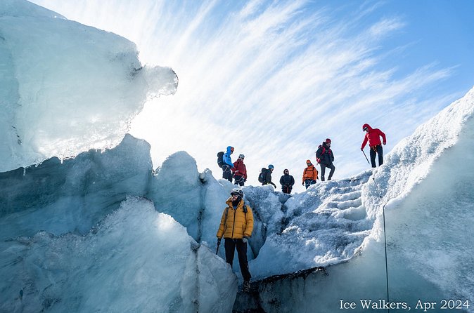 Easy Hike on Sólheimajökull glacier - Walking through blue ice and black ash