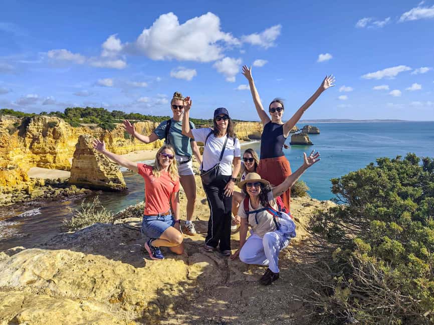 From Faro: Benagil Cliffs Hiking & 4 Treasures Experience - Praia da Marinha and the three rock shapes