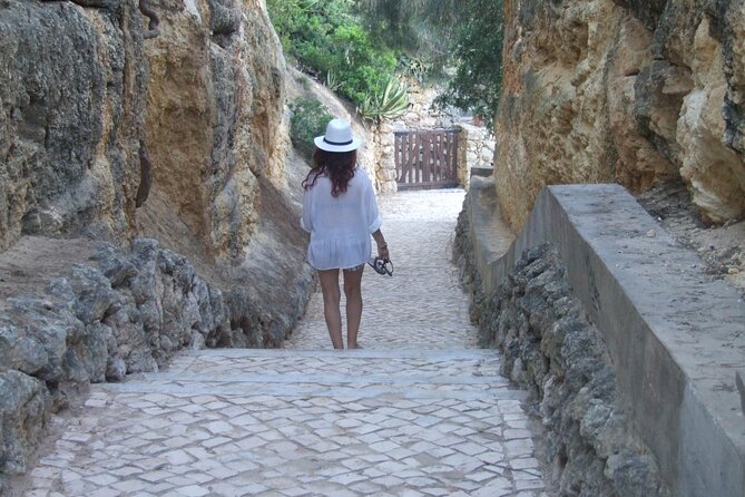 From Faro: Benagil Hiking Cliffs and the 4 Treasure Experience - Benagil Cave viewed from the cliff top