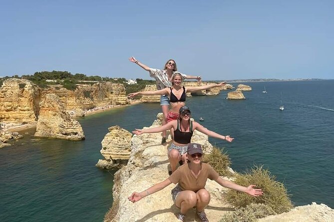 From Faro: Benagil Hiking Cliffs and the 4 Treasure Experience - Algar Seco’s rocks and caves near Carvoeiro