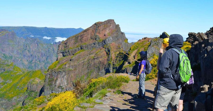 From Funchal: Madeira Peaks Mountain Walk - Rock towers, stairs, and open mountain views