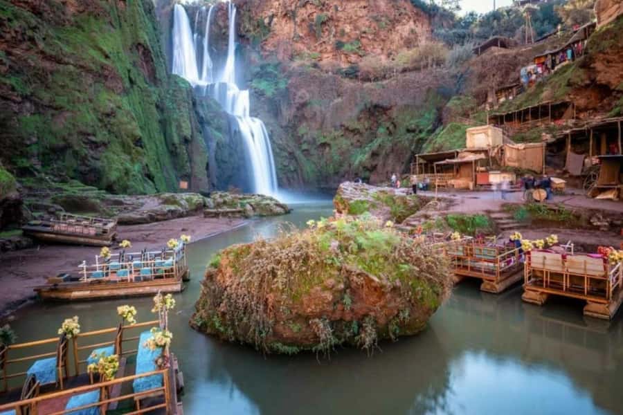 From Marrakech: Ouzoud Waterfalls Guided Hike and Boat Tour - The boat ride below the cascades