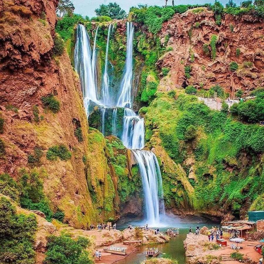 From Marrakech: Ouzoud Waterfalls Guided hike & boat Ride - First views of the 110-meter falls