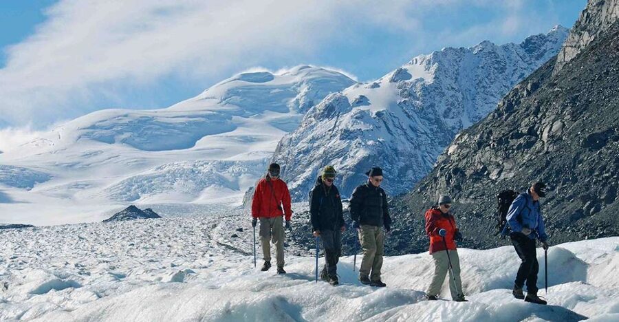 From Queenstown: Mount Cook Heli-Hike and Bus Tour Combo - Lake Pukaki and the first view of Aoraki/Mt Cook