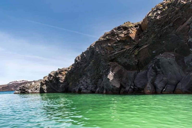 From Thera: Thirasia Cruise w/ Volcano Hike and Hot Springs - The cruise from Athinios puts Santorini in perspective