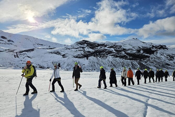 Glacier Hike, South Coast Waterfalls & Black Sand Beach - Three hours on Sólheimajökull