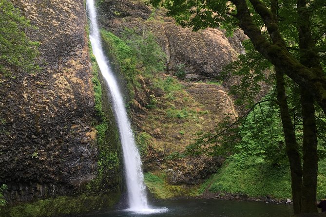 Hike and Bike Tour to Columbia River Gorge Waterfalls - The smaller waterfall stops