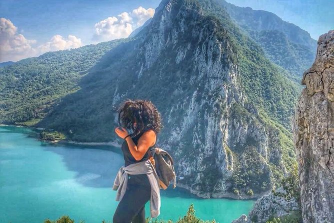 Hike Gamti Mountain with Bovilla lake view & canyon- From Tirana - The dam and first look at the water