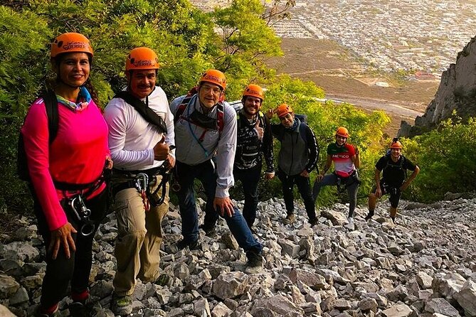 Hiking Climbing And Rappelling In The Eaglets Nest - The mountain walk becomes a climb