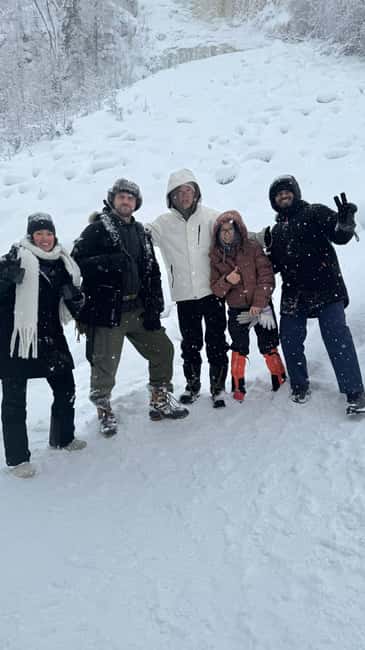 Korouoma Canyon Frozen Waterfalls Hike & Private Teepee BBQ - Walking through the canyon on a 2.5-hour guided route