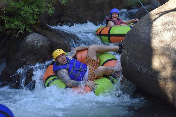La Leona Waterfall Hike and River Tubing - Swimming inside the cave