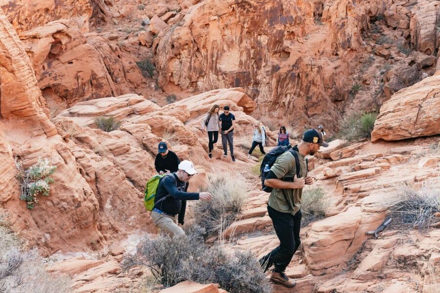 Las Vegas: Valley of Fire Guided Hike with Drinks and Snacks - Lake Mead views before the hike begins