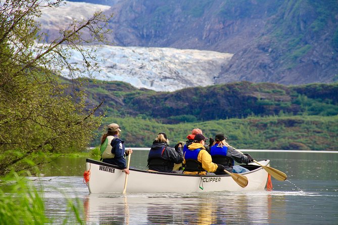 Mendenhall Glacier Canoe Paddle and Hike Juneau - Hiking the rocky edge of Mendenhall Glacier