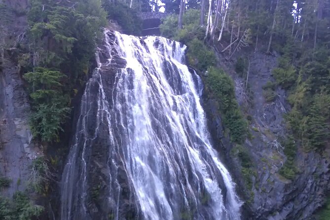 Mt. Rainier highlights - old forest, falls and glaciers - Narada Falls and Christine Falls