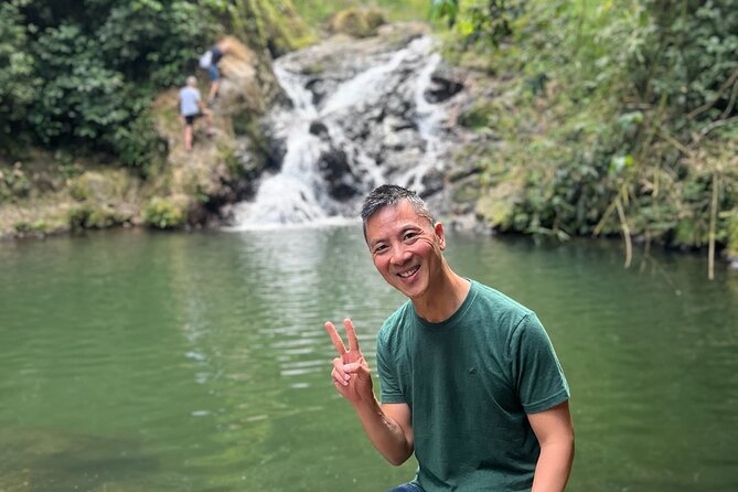 Rainforest Hike to Hidden Waterfall in Puerto Rico with Transport - Reaching the waterfall and getting in the water