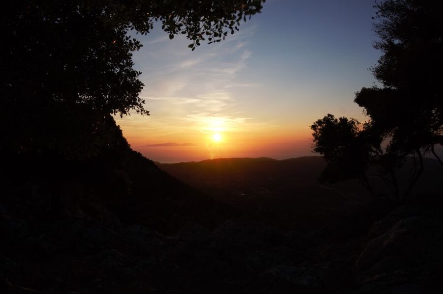 Rhodes: Profitis Ilias Guided Sunset Hike - A snack break before the sun drops