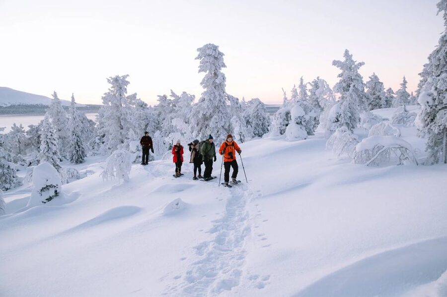 Rovaniemi: Hiking and Snowshoeing Adventure in Lapland - Crossing snow and frozen water