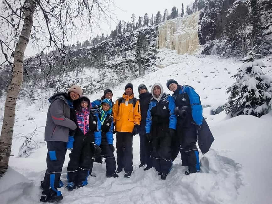 Rovaniemi: Korouoma Canyon Frozen Waterfalls Hike & BBQ - Walking through snow, ice, and frozen waterfalls