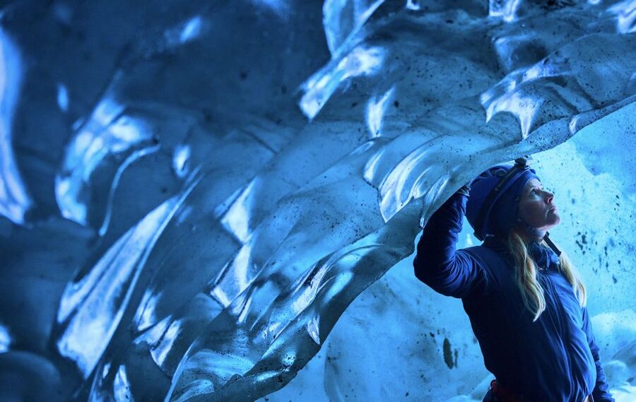 Skaftafell: Ice Cave Tour and Glacier Hike - Entering the natural blue ice cave