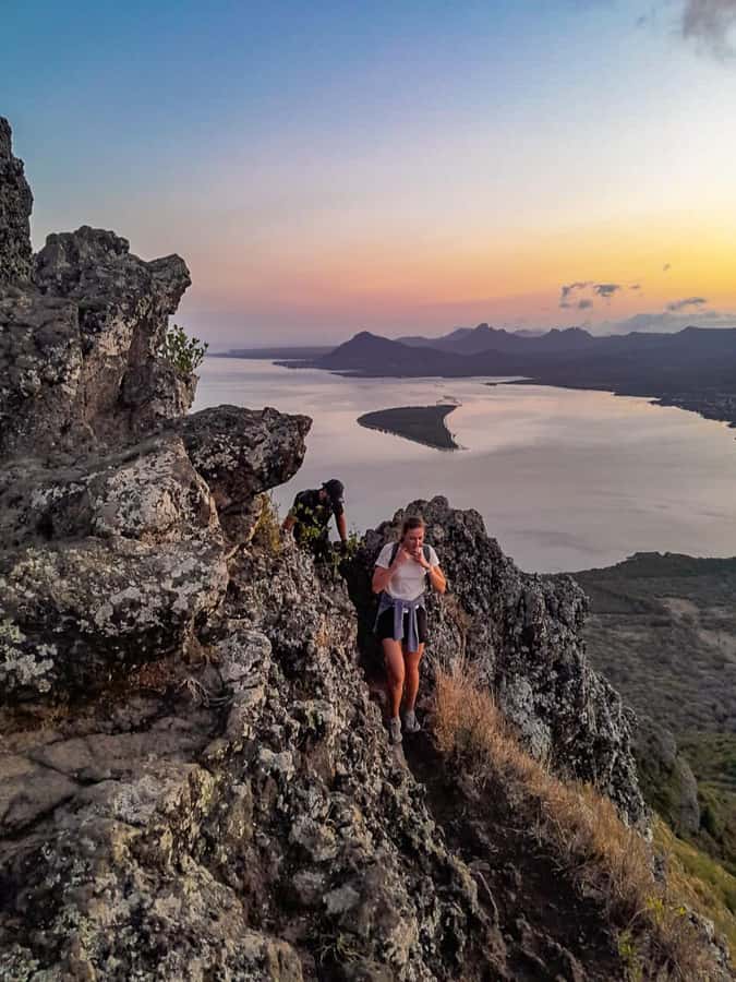 Sunrise hike at Le Morne Brabant with Local Guides (UNESCO) - The rocky upper section requires real effort