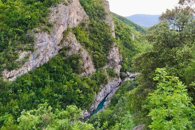 Tirana Semi-Private Hiking Tour of Pellumbas Cave & Erzeni Canyon - Erzeni Canyon views and the unexpected waterfall