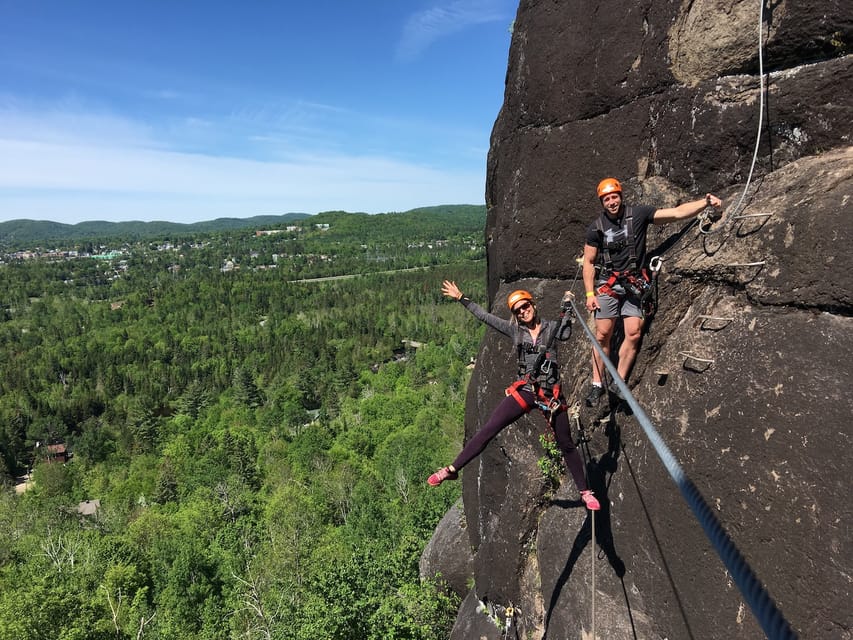 Tyroparc: Via Ferrata and Hiking in the Laurentians - The safety briefing and climbing equipment