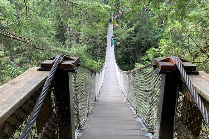Vancouver Rainforest Hike with Waterfalls, Suspension Bridge, Old Growth Forest - Crossing Lynn Canyon Suspension Bridge