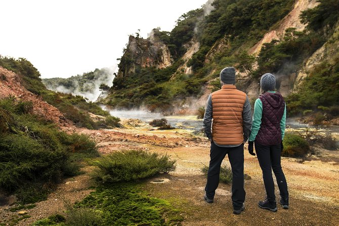 Volcanic Valley Self Guided Walking and Hiking at Waimangu - The downhill route through forest and geothermal country