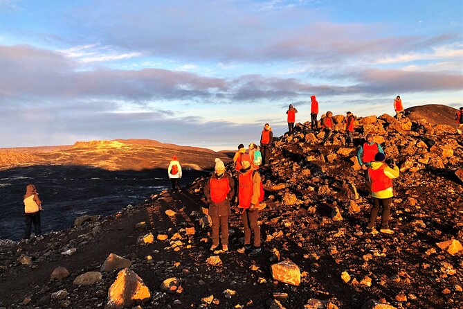 Volcano Hike and Blue Lagoon Including Admission Small Group Tour - Walking across the Fagradalsfjall lava fields