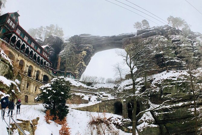 Winter Fairytale The BEST of Bohemian & Saxon Switzerland Hiking Tour - Crossing into Saxon Switzerland