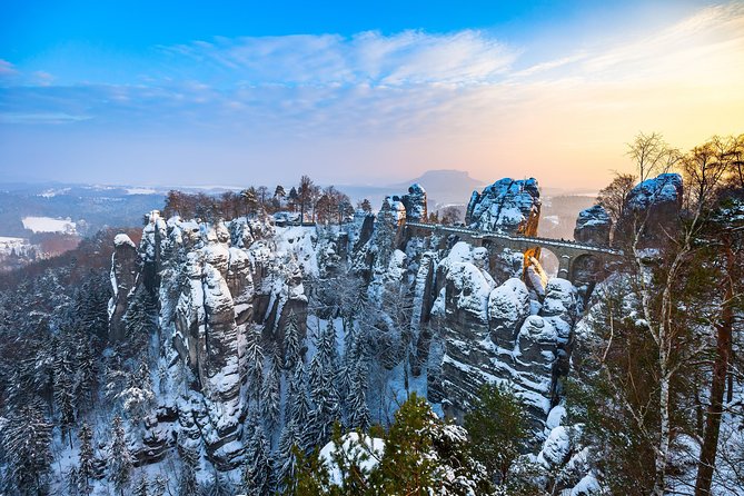 Winter Fairytale The BEST of Bohemian & Saxon Switzerland Hiking Tour - Hiking to Pravcicka Gate